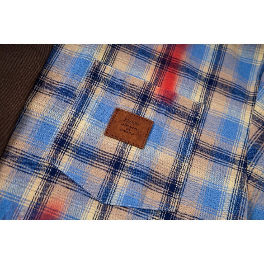 Retro Plaid Tie - dye Graffiti Long - sleeved Shirt - Thrashink