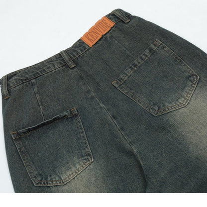 Retro Star Frayed Cargo Jeans - Thrashink