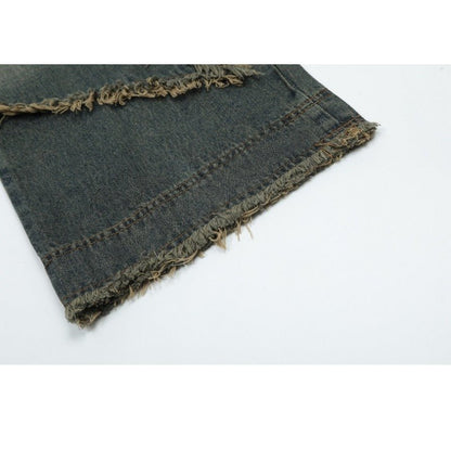 Retro Star Frayed Cargo Jeans - Thrashink