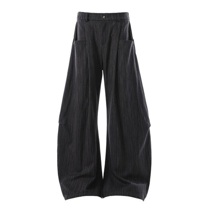 Retro Striped Curved Knife Casual Pants - Thrashink