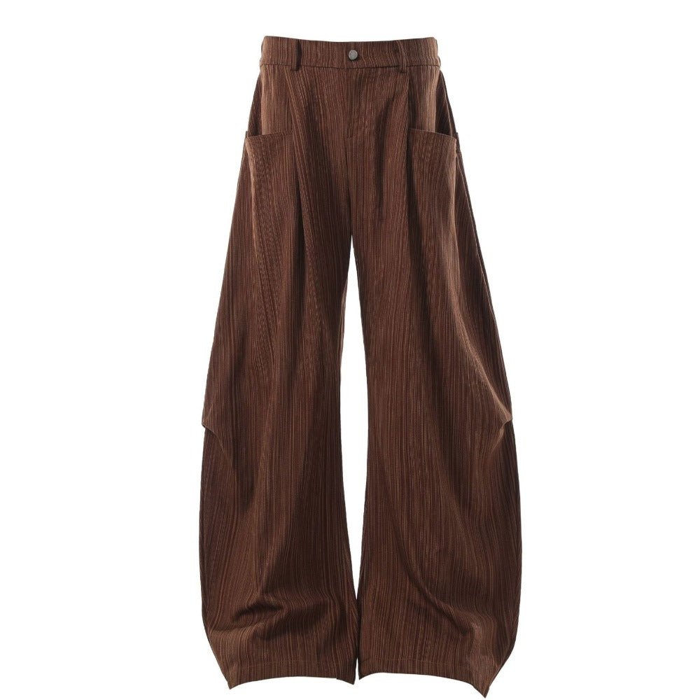 Retro Striped Curved Knife Casual Pants - Thrashink