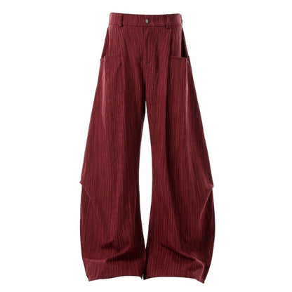 Retro Striped Curved Knife Casual Pants - Thrashink