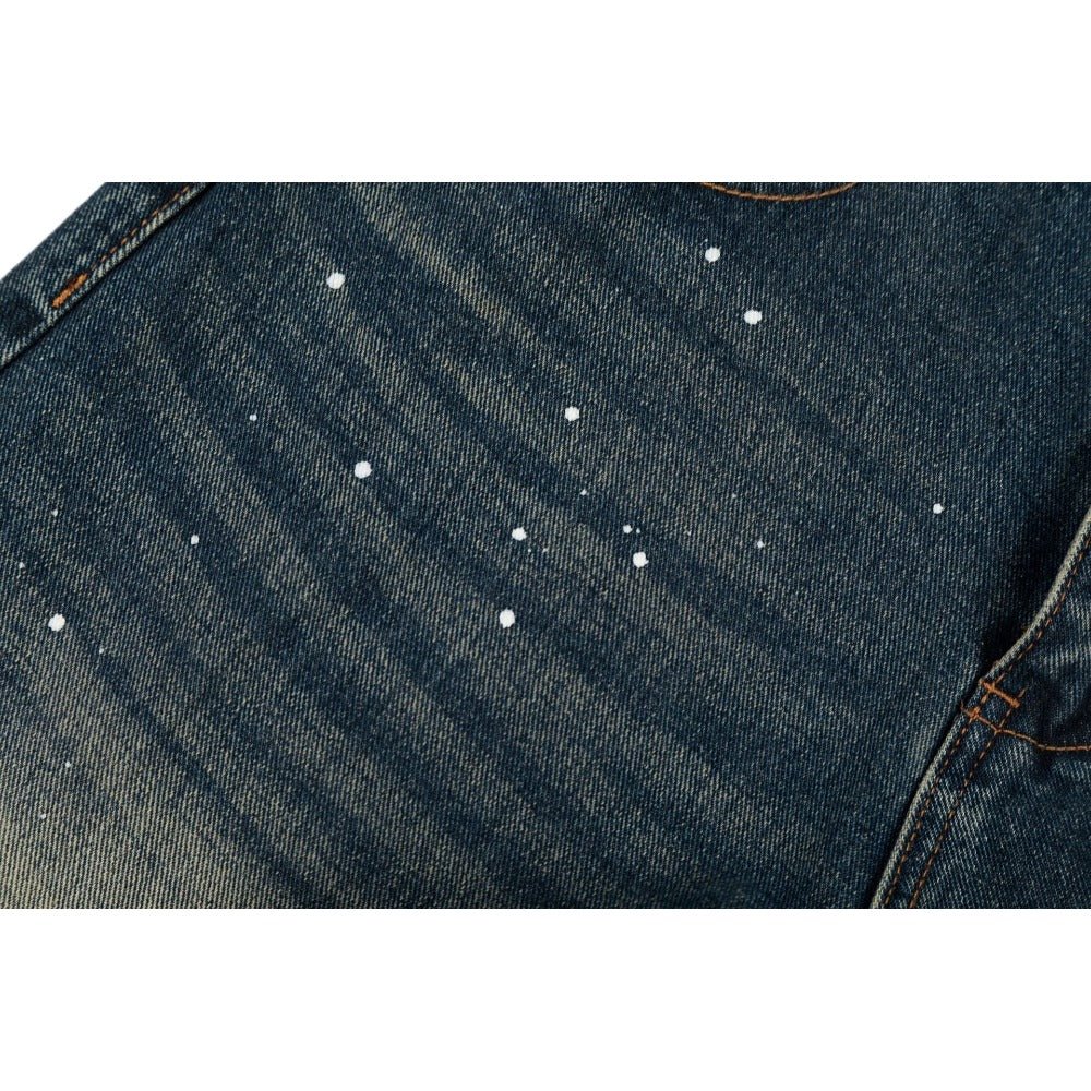 Retro Washed Paint Splattered Jeans - Thrashink