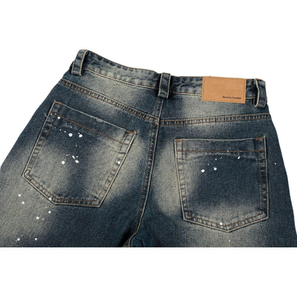 Retro Washed Paint Splattered Jeans - Thrashink