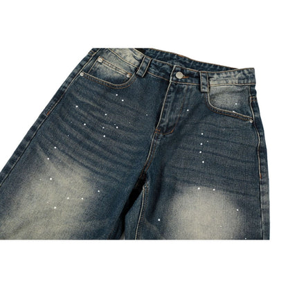 Retro Washed Paint Splattered Jeans - Thrashink