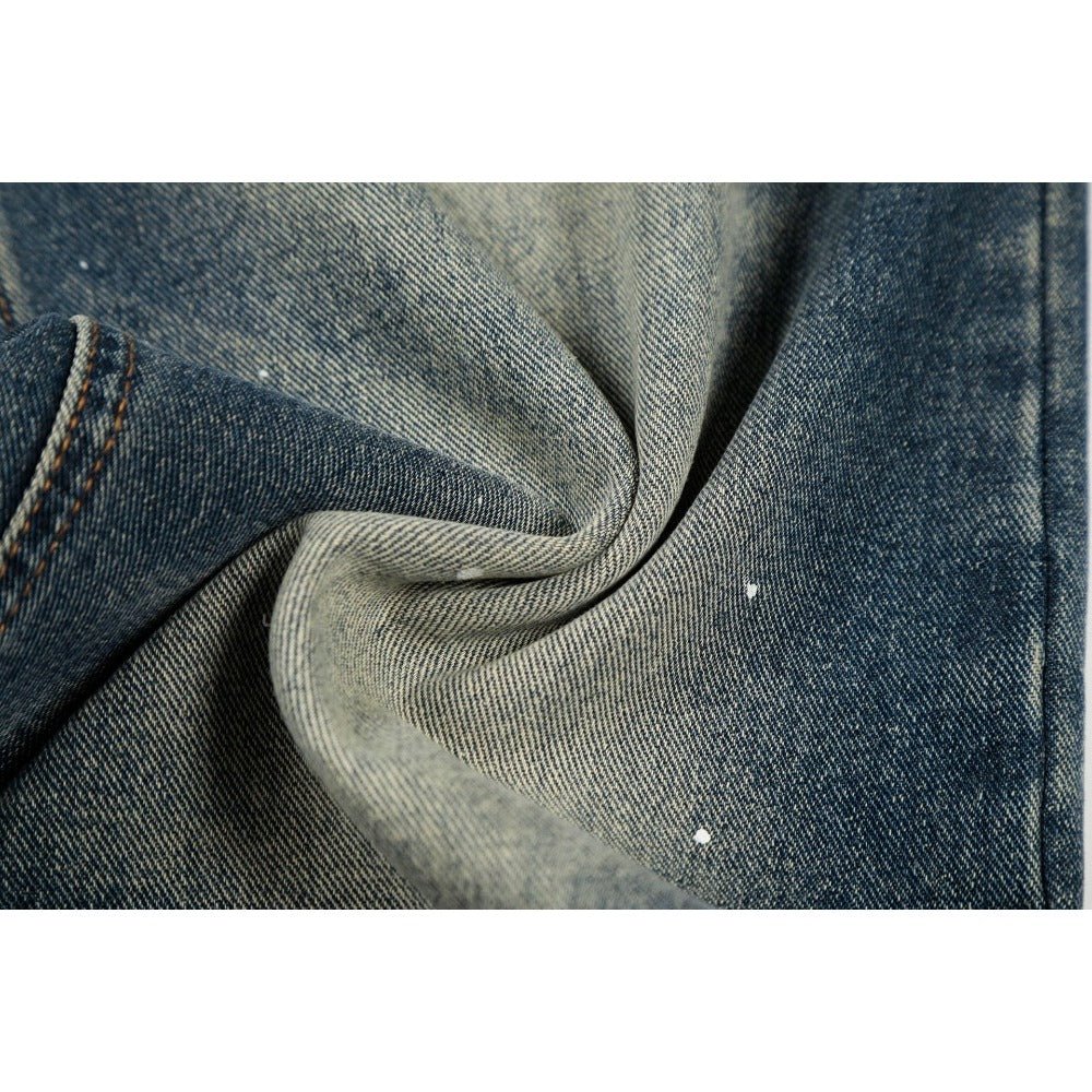 Retro Washed Paint Splattered Jeans - Thrashink