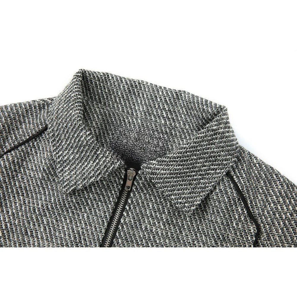 Retro Woven Lapel Jacket - Thrashink