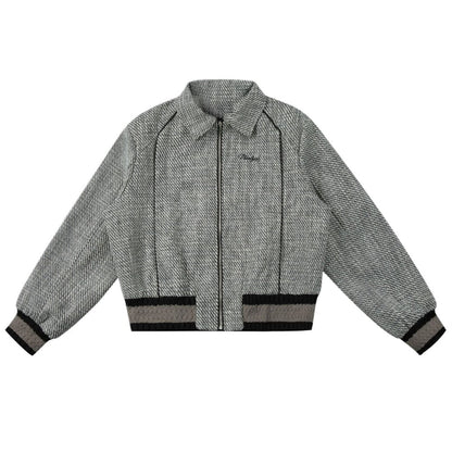 Retro Woven Lapel Jacket - Thrashink