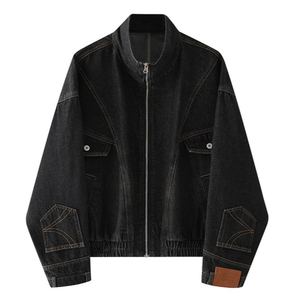 Reverse - split Washed Denim Jacket - Thrashink