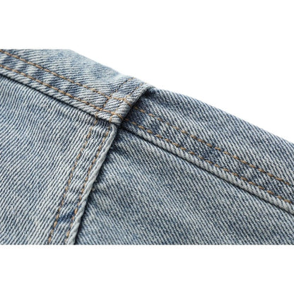Reverse - split Washed Denim Jacket - Thrashink