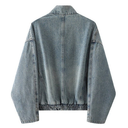Reverse - split Washed Denim Jacket - Thrashink