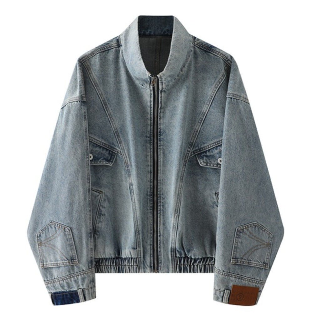 Reverse - split Washed Denim Jacket - Thrashink