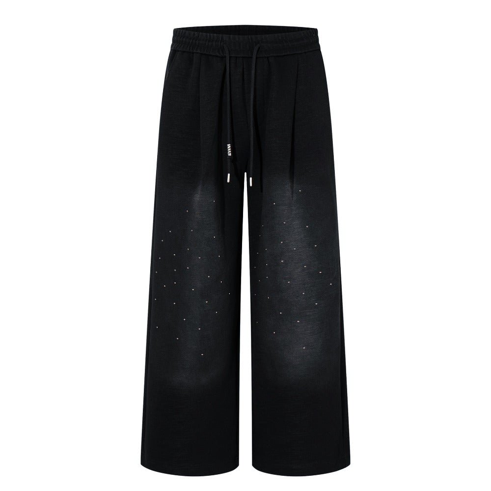 Rhinestone Gradient Washed Sweatpants - Thrashink