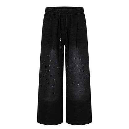 Rhinestone Gradient Washed Sweatpants - Thrashink