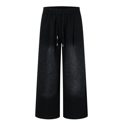 Rhinestone Gradient Washed Sweatpants - Thrashink