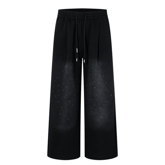 Rhinestone Gradient Washed Sweatpants - Thrashink