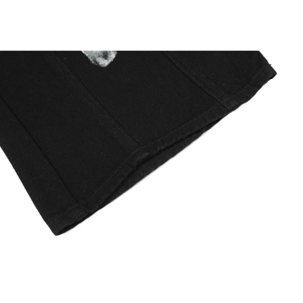 Rhinestone Star & Paint Smear Baggy Jeans - Thrashink