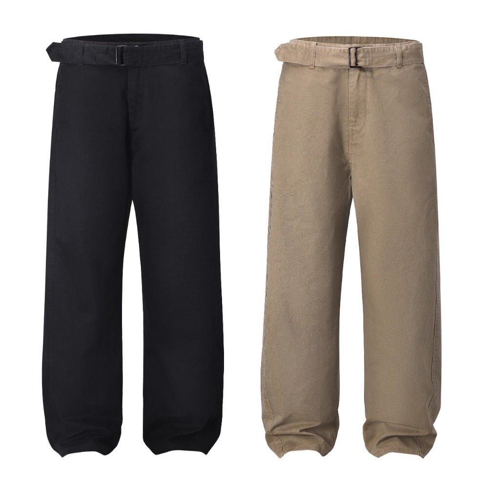 Ribbon Washed Casual Trousers - Thrashink