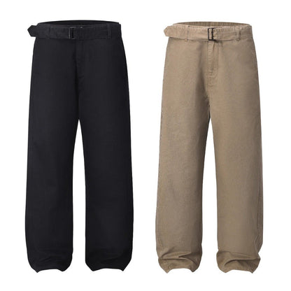 Ribbon Washed Casual Trousers - Thrashink