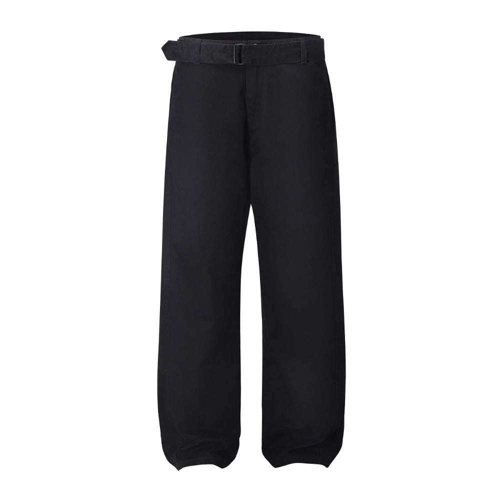 Ribbon Washed Casual Trousers - Thrashink