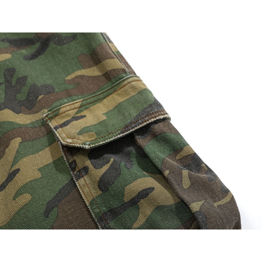 Ripped Camou Cargo Utility Pants - Thrashink