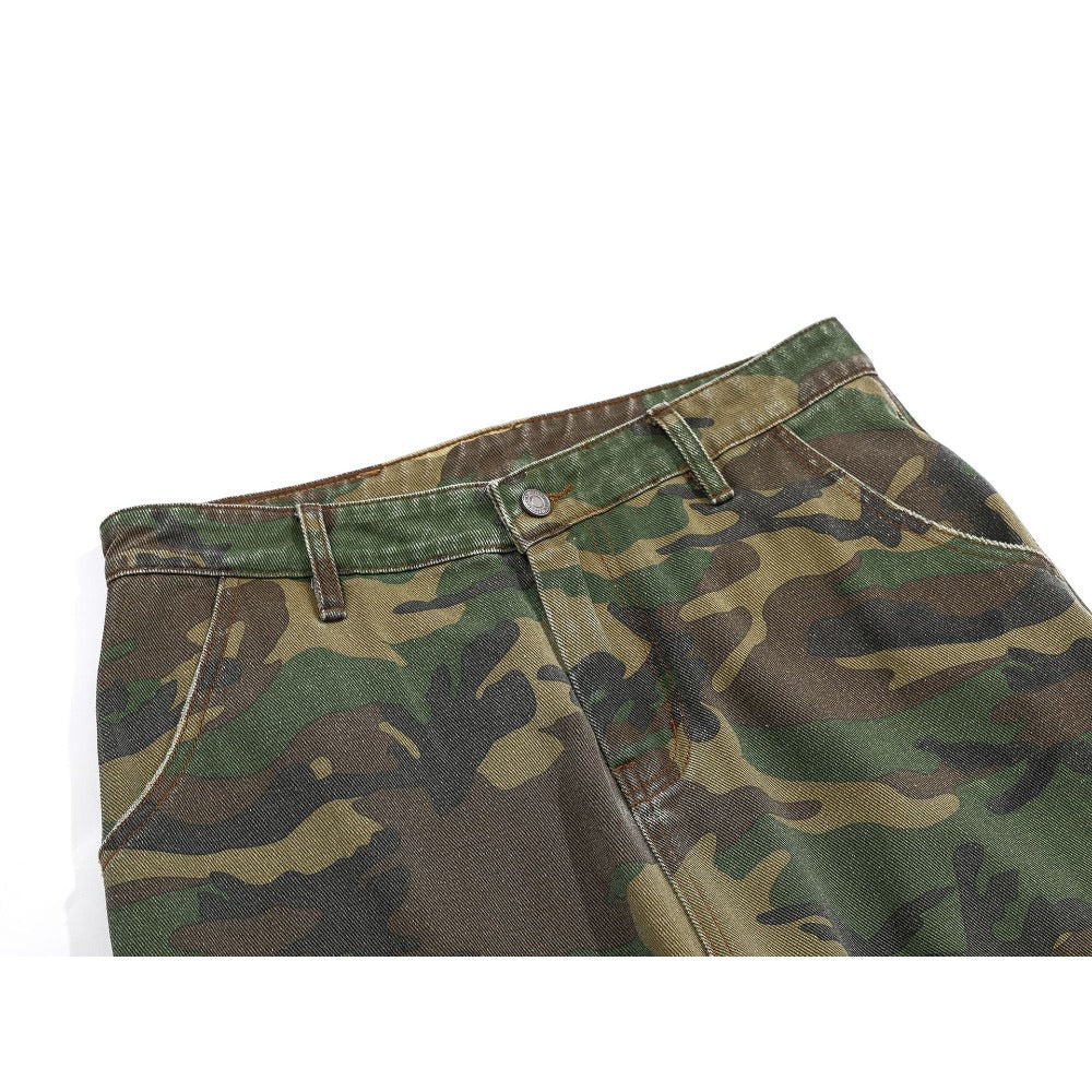 Ripped Camou Cargo Utility Pants - Thrashink