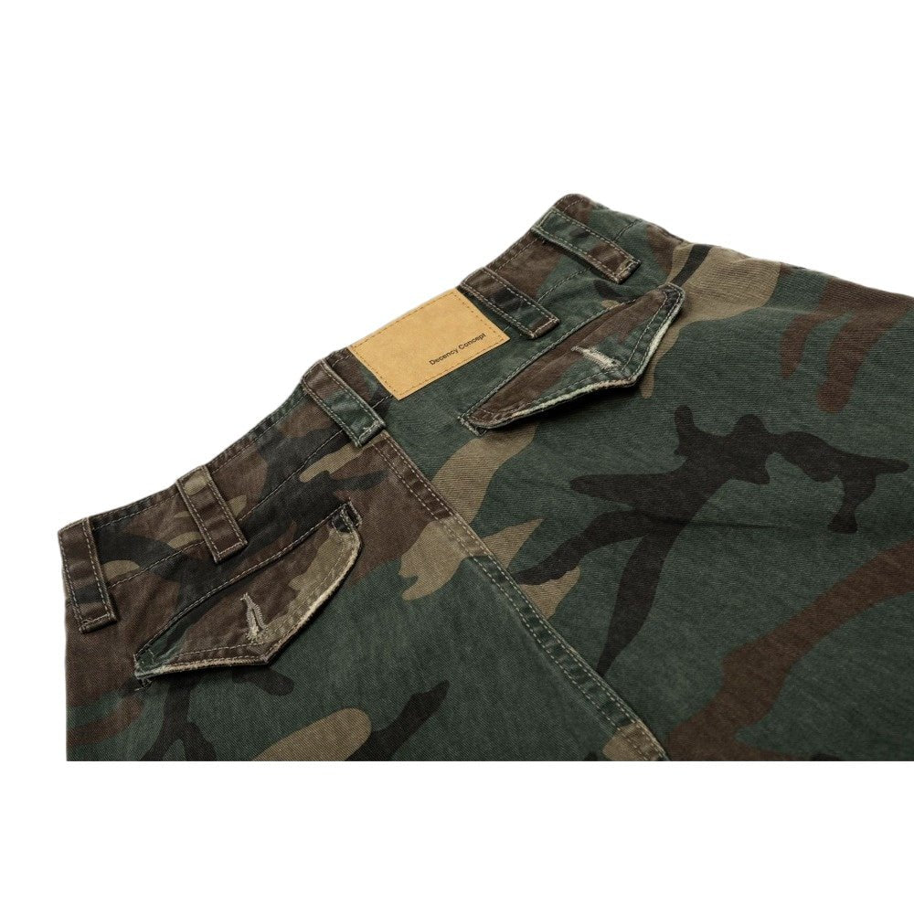 Ripped & Repaired Camo Cargo Pants - Thrashink