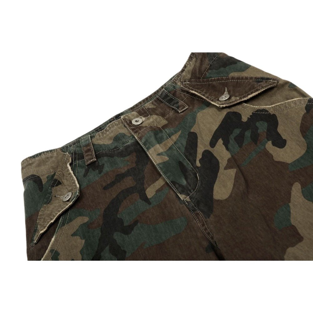Ripped & Repaired Camo Cargo Pants - Thrashink