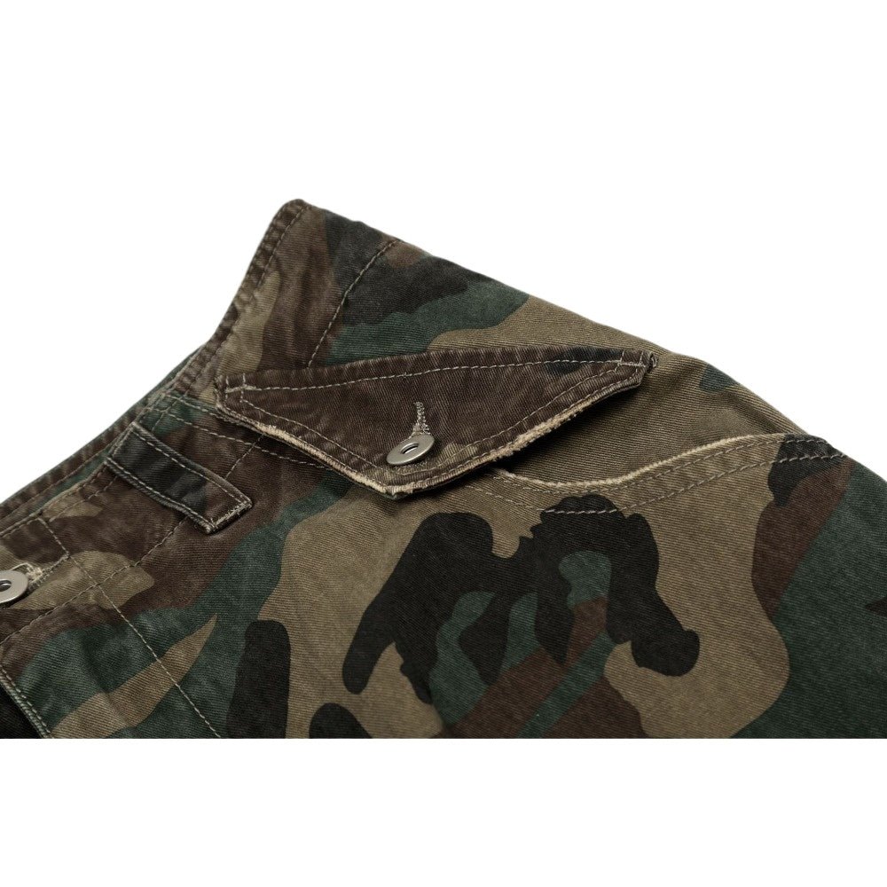 Ripped & Repaired Camo Cargo Pants - Thrashink