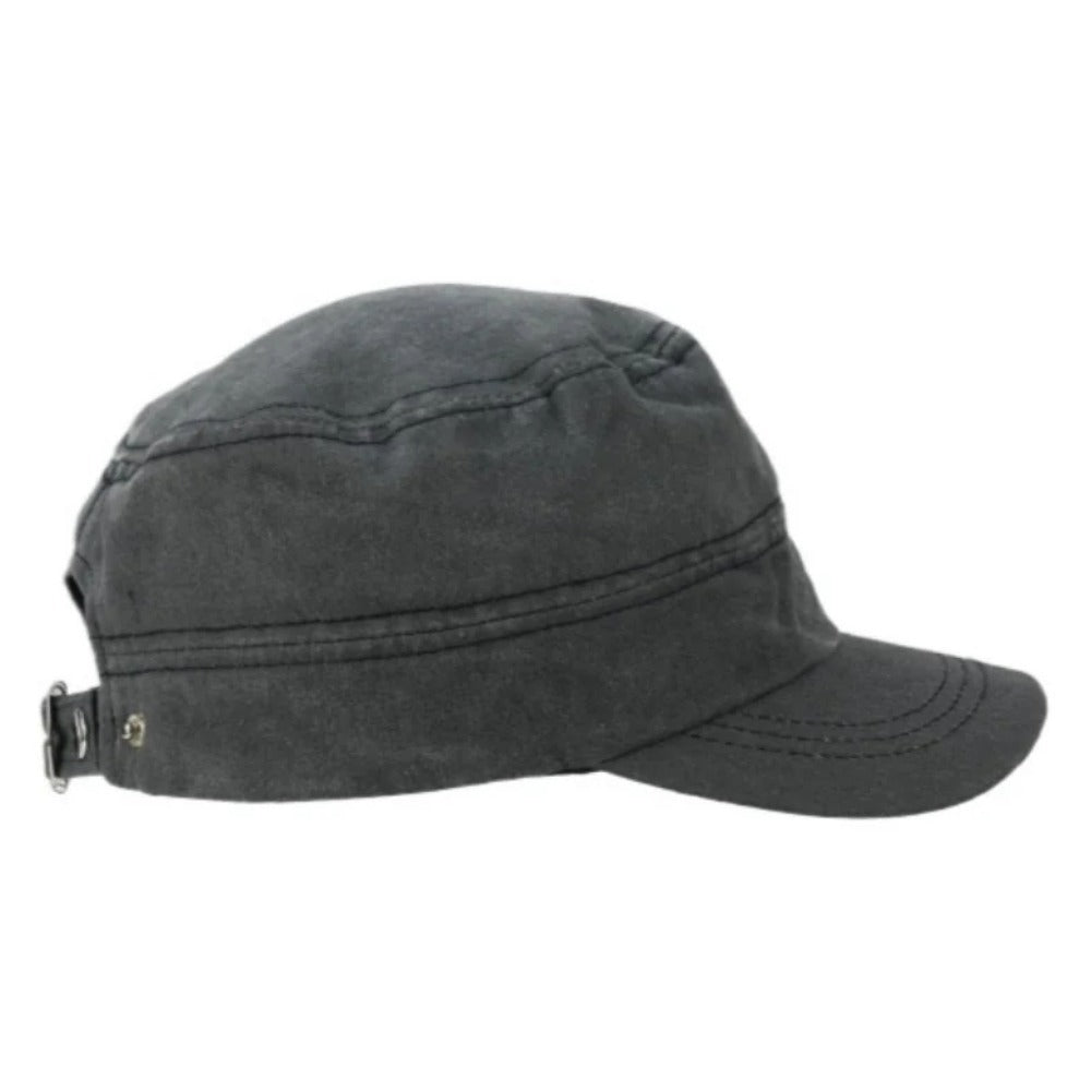 Rivet Zip Patchwork Denim Cap - Thrashink