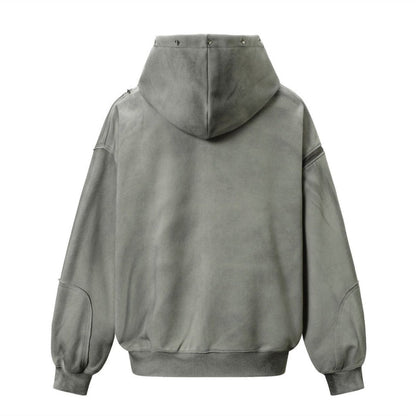 Riveted Washed Hooded Jacket - Thrashink