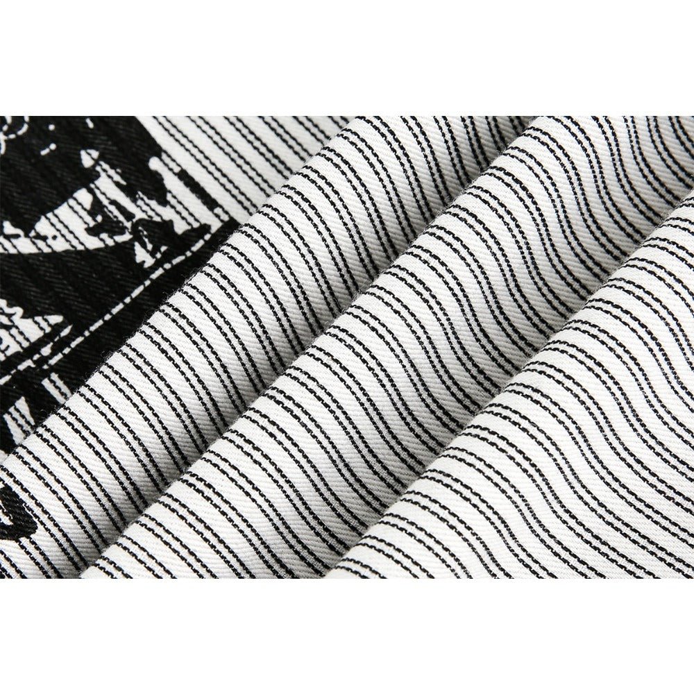 Rocker Print Stripe Shirt - Thrashink