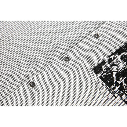 Rocker Print Stripe Shirt - Thrashink