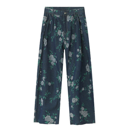 Romantic Garden Flower Patterned Jeans - Thrashink