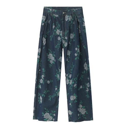 Romantic Garden Flower Patterned Jeans - Thrashink