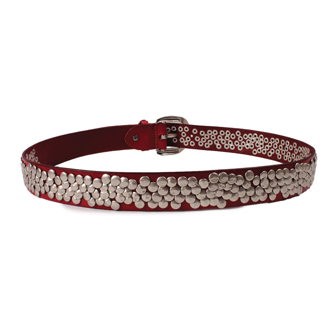 Round Rivet Leather Belt - Thrashink