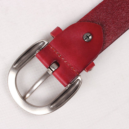 Round Rivet Leather Belt - Thrashink