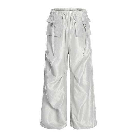Satin Cargo Wide - Leg Pants - Thrashink