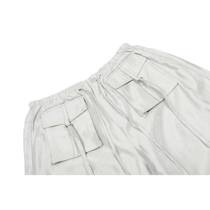 Satin Cargo Wide - Leg Pants - Thrashink