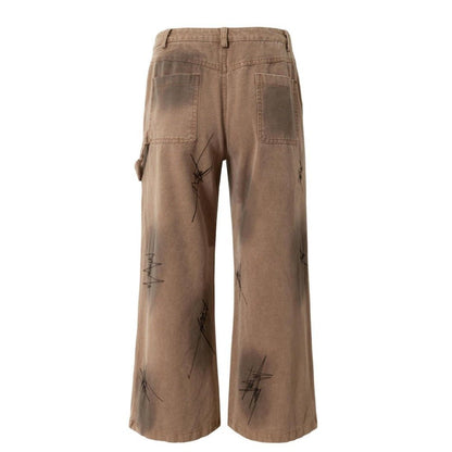 Scratched Patchwork Cargo Pants - Thrashink