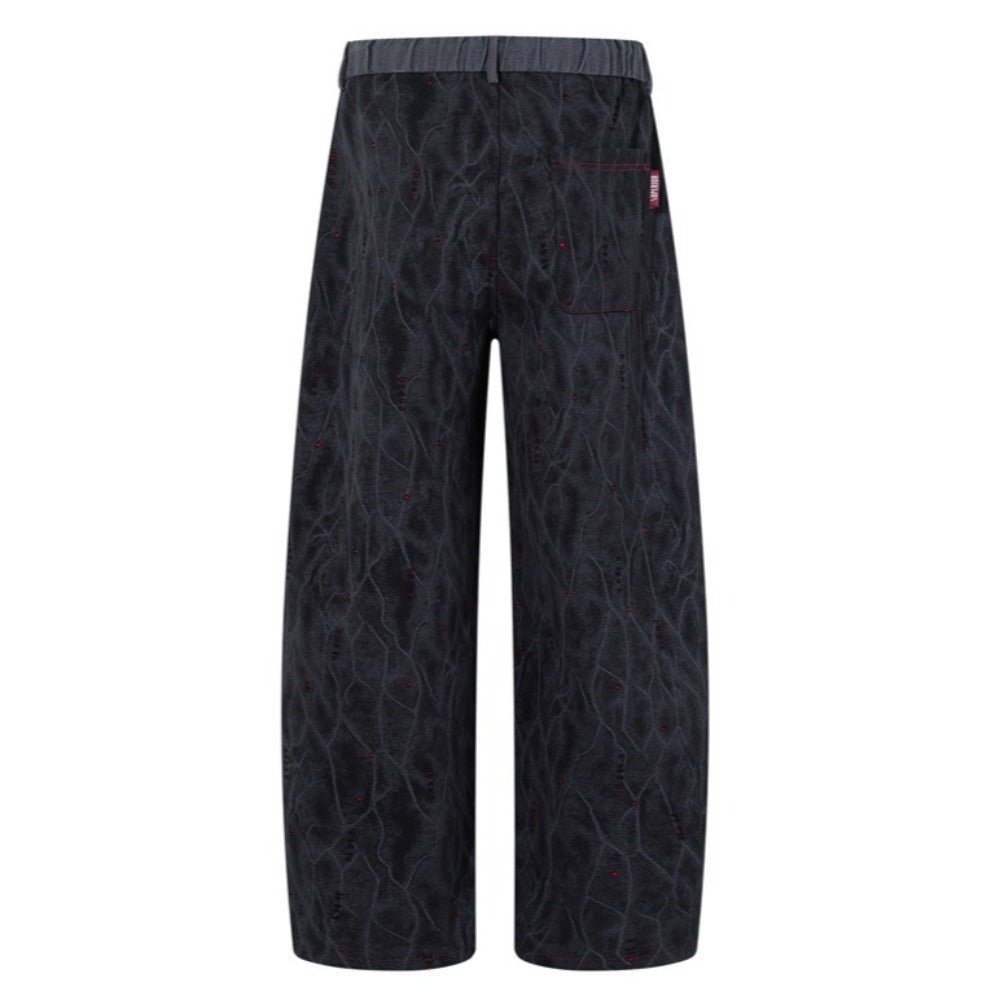 Shadow Textured Wide - Leg Pants - Thrashink