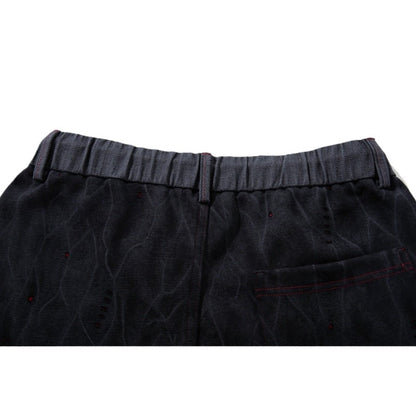 Shadow Textured Wide - Leg Pants - Thrashink