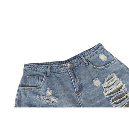 Shredded Camo Patchwork Destroyed Jeans - Thrashink