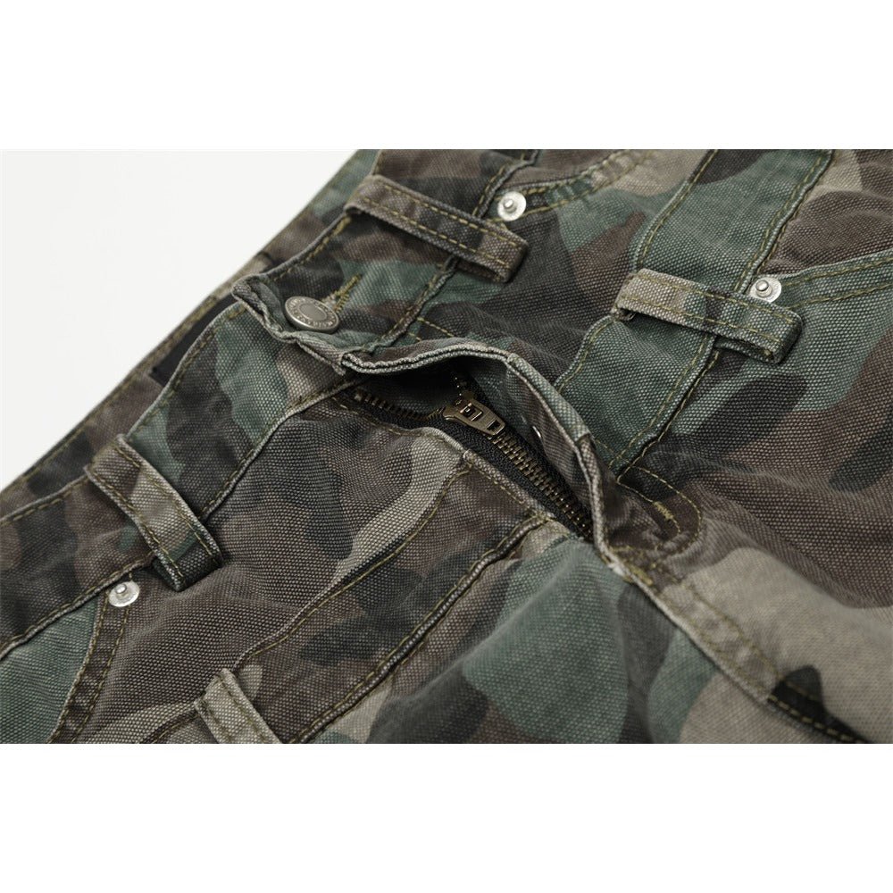 Side Adjustable Belts Camo Cargo Pants - Thrashink