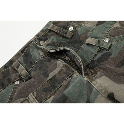Side Adjustable Belts Camo Cargo Pants - Thrashink