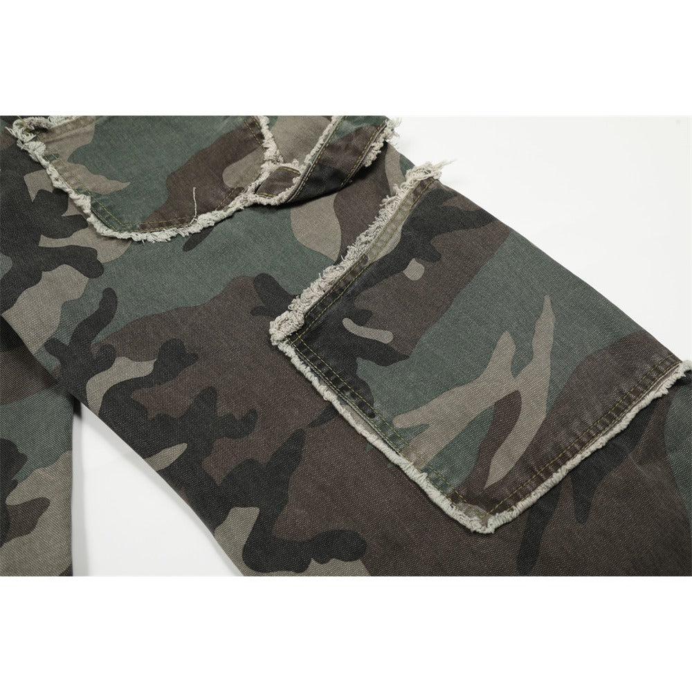 Side Adjustable Belts Camo Cargo Pants - Thrashink