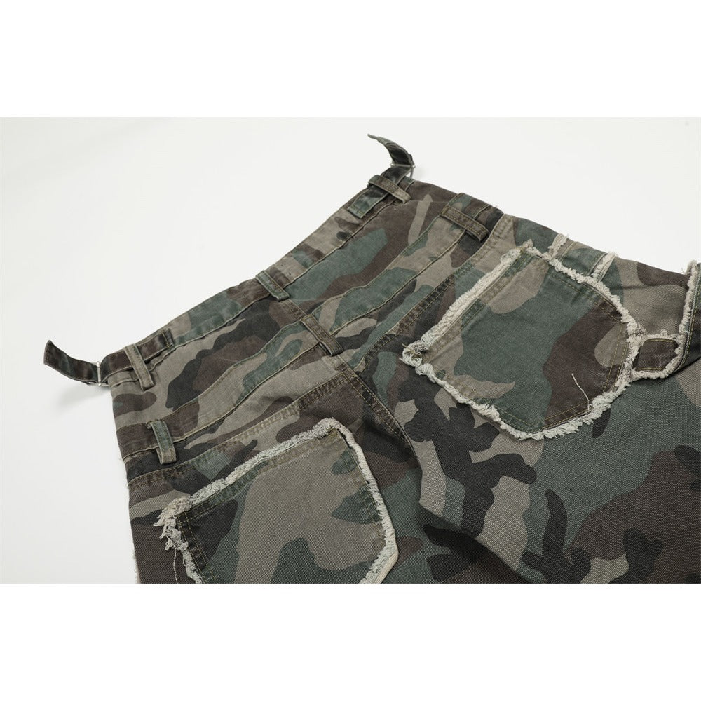 Side Adjustable Belts Camo Cargo Pants - Thrashink