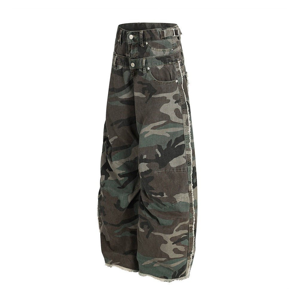 Side Adjustable Belts Camo Cargo Pants - Thrashink