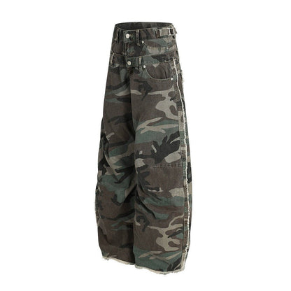 Side Adjustable Belts Camo Cargo Pants - Thrashink