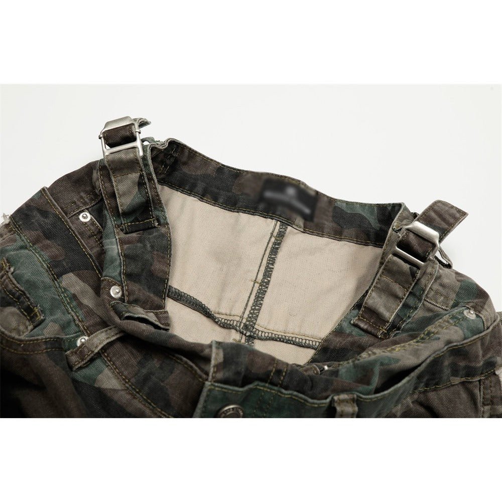 Side Adjustable Belts Camo Cargo Pants - Thrashink
